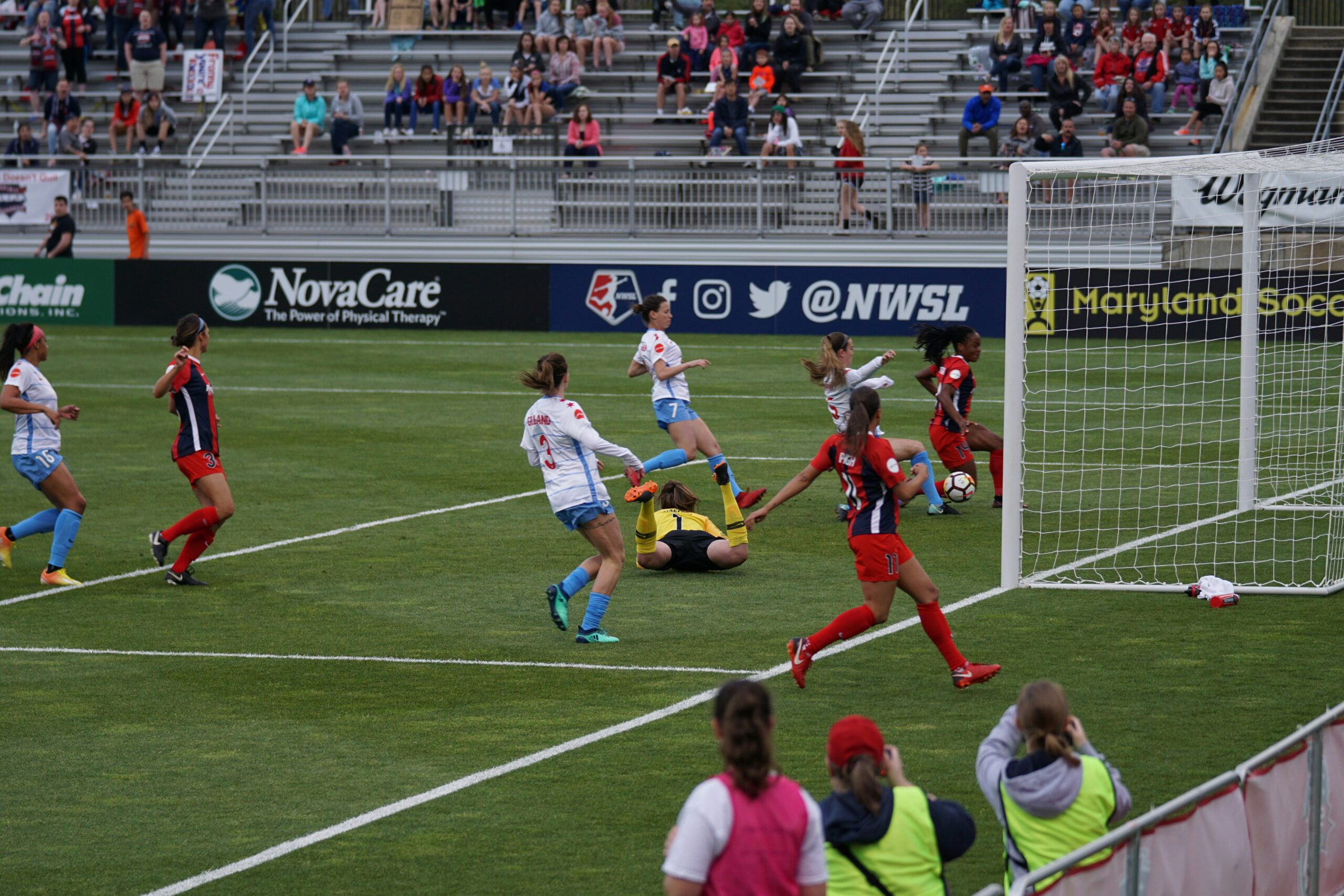 woman playing soccer